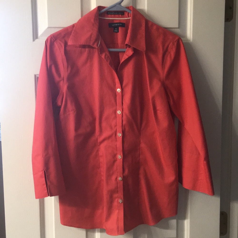 Lands End No Iron Pinpoint Oxford.